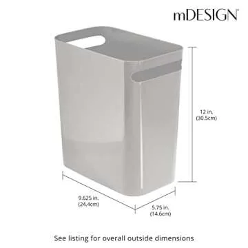 Compact 2.5 Gallon Trash Can in Gray for Home Use