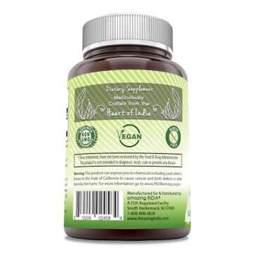 Amazing India Arjuna Supplement - 500 Mg Vegan Capsules, Natural Health Boost