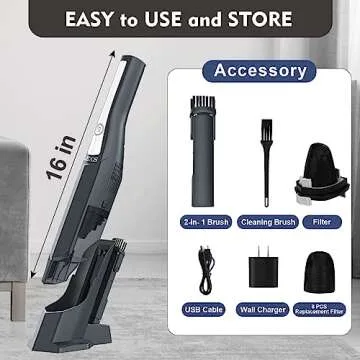 XREXS Handheld Vacuum: Portable & Powerful 12000Pa Cleaning