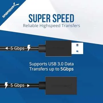 SABRENT 3 Feet USB 3.0 Extension Cable - A Male to A Female