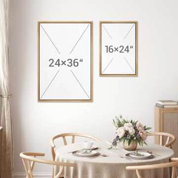 MUDECOR Framed Canvas Print Wall Art Set Rustic Neutral Minimalist Earth Tone Illustrations Modern Art Decorative Bohemian Calm/Zen for Living Room, Bedroom, Office - 24"x36"x2 Natural