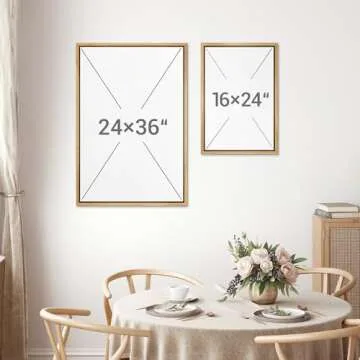 MUDECOR Framed Canvas Print Wall Art Set Rustic Neutral Minimalist Earth Tone Illustrations Modern Art Decorative Bohemian Calm/Zen for Living Room, Bedroom, Office - 24"x36"x2 Natural