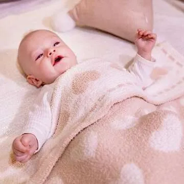 Kid Nation Super Soft Baby Blanket with Heart Light Pink 30 x 40 inch