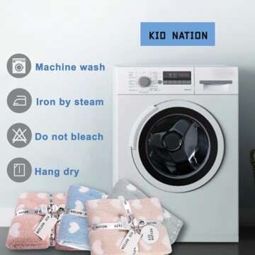 Kid Nation Super Soft Baby Blanket with Heart Light Pink 30 x 40 inch