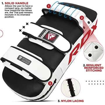 RDX Muay Thai Pad for Training, Curved Kickboxing Kicking Strike Shield, Coaching Kick Boxing, MMA, ...
