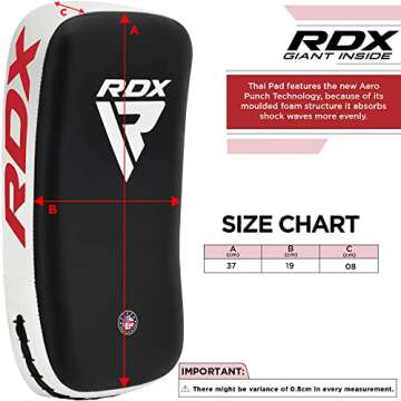 RDX Muay Thai Pad for Training, Curved Kickboxing Kicking Strike Shield, Coaching Kick Boxing, MMA, Martial Arts, Karate, Taekwondo, Punching, Foot, Knee and Elbow Target (One Pad Only)