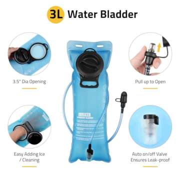 CVLIFE 3L Hydration Backpack Lightweight, 900D Heavy duty Water Backpack for Hiking, Tactical Hydrat...