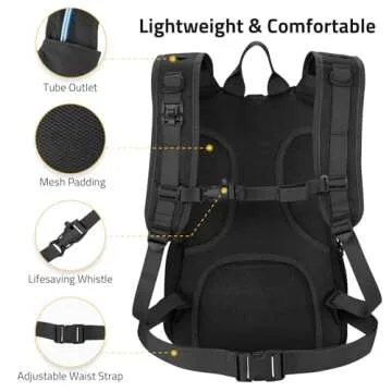 CVLIFE 3L Hydration Backpack Lightweight, 900D Heavy duty Water Backpack for Hiking, Tactical Hydration Pack Backpack, Molle Day-pack with TPU Water Bladder for Hiking, Running, Cycling, Camping Black