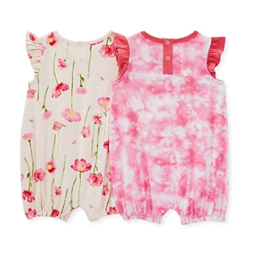 Burt's Bees Baby Girls Organic Cotton Romper Set of 2