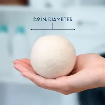 S&T INC. XL New Zealand Wool Dryer Balls, Fabric Softener for Laundry, Natural White, 2.9 in, 6 Pack