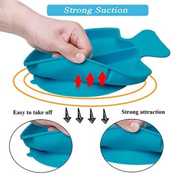 NICINGU Silicone Suction Plate - Safe Toddler Feeding Supplies