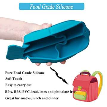 NICINGU Silicone Suction Plate - Safe Toddler Feeding Supplies