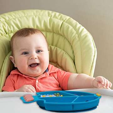NICINGU Silicone Suction Plate - Safe Toddler Feeding Supplies