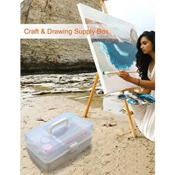 Sjqecyfv Sewing Box Art Craft Organizers Storage Box 3 Layer Tackle Box Organizer Nail Organizer Tool Box with Handle