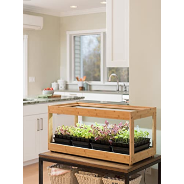 Gardener's Supply Bamboo Grow Light Stand for Indoor Plants