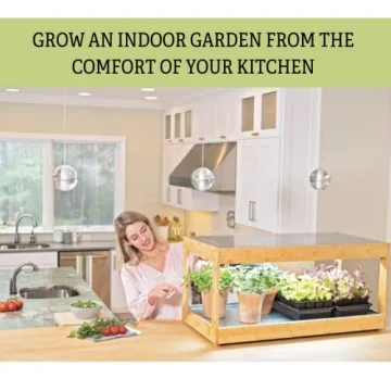 Gardener's Supply Bamboo Grow Light Stand for Indoor Plants