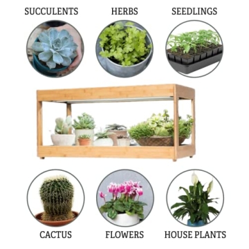 Gardener's Supply Bamboo Grow Light Stand for Indoor Plants