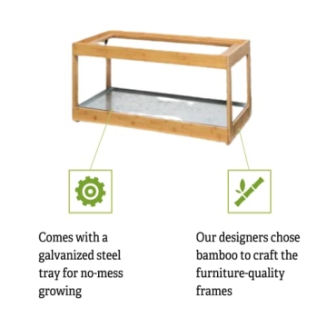 Gardener's Supply Bamboo Grow Light Stand for Indoor Plants