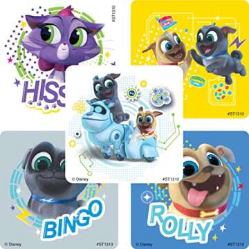 SmileMakers Puppy Dog Pals Stickers - 100 Count Pack of Fun Rewards and Giveaways