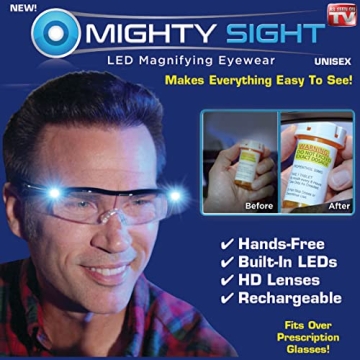 Ontel Mighty Sight LED Magnifying Eyewear for Easy Reading