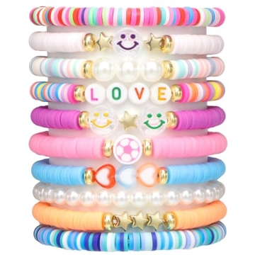 10pc Beaded Bracelets - Trendy Friendship Jewelry