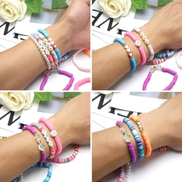 10pc Beaded Bracelets - Trendy Friendship Jewelry
