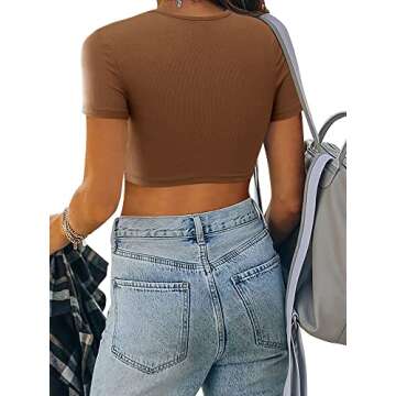 Womens Nashville Sparkly Glitter Fringe Short Sleeve Cropped Top Raceback Ribbed Crop Tank Tops with...