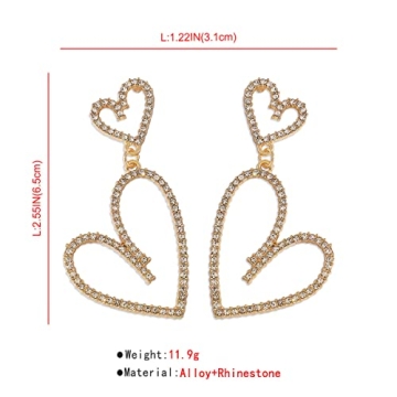 Heart Dangle Earrings - Elegant Jewelry for Women