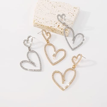 Heart Dangle Earrings - Elegant Jewelry for Women