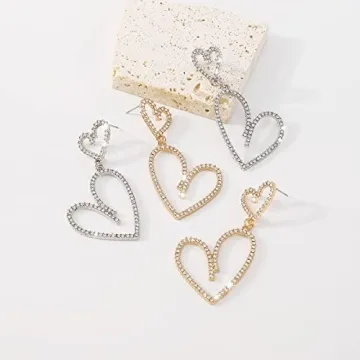 Heart Dangle Earrings - Elegant Jewelry for Women
