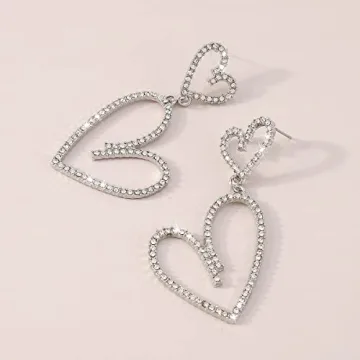 Heart Dangle Earrings - Elegant Jewelry for Women