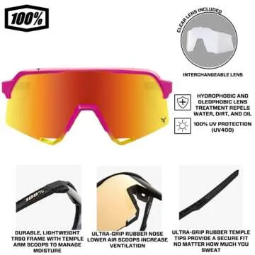 100% S3 Sport Performance Cycling Sunglasses - UV Protection