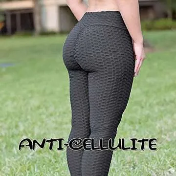 A AGROSTE Women's High Waist Yoga Pants Tummy Control Workout Ruched Butt Lifting Stretchy Leggings Textured Booty Tights A-Black