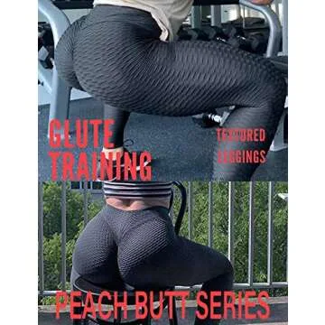 A AGROSTE Women's High Waist Yoga Pants Tummy Control Workout Ruched Butt Lifting Stretchy Leggings Textured Booty Tights A-Black