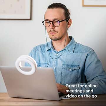 Kodak Ring Light Mini 4" – Portable Clip on Ring Light for Phone with Rechargeable Battery (USB-C) – Dimmable Selfie Light with 3 Light Modes – Ring Light for Video Conferencing/Beauty/TikTok