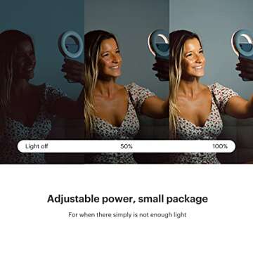 Kodak Ring Light Mini 4" – Portable Clip on Ring Light for Phone with Rechargeable Battery (USB-C) – Dimmable Selfie Light with 3 Light Modes – Ring Light for Video Conferencing/Beauty/TikTok