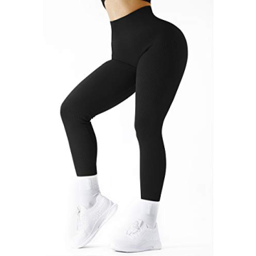 SUUKSESS Ribbed Seamless Leggings High Waisted Yoga Pants