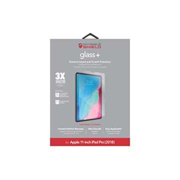 ZAGG InvisibleShield Glass Plus - Tempered Glass Screen Protector for iPad Pro 11 Inch