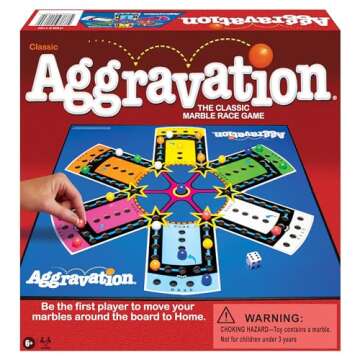 Aggravation With Retro Artwork by Winning Moves Games USA, the Classic Marble Race Game, Great For K...