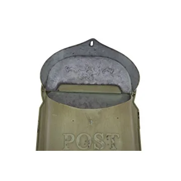 Creative Co-Op Vintage Aqua Tin Post Box for Home Decor