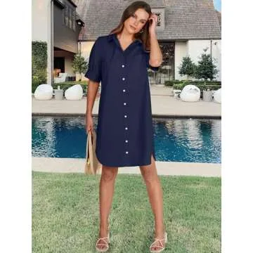 ANRABESS Women's Button Down Shirt Dress - Chic Summer Look