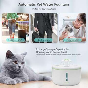 SHU UFANRO Pet Fountain Cat Water Dispenser Dog Water Fountain, Super Quiet Flower Automatic Electric Water Bowl with 3 Replacement Filters with LED Light for Cat and Dogs, Birds and Small Animals