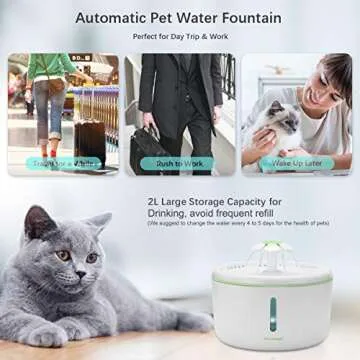 SHU UFANRO Super Quiet Cat Water Fountain with LED Light