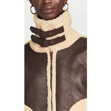 MOON RIVER Women's Bomber Jacket, Brown, XS