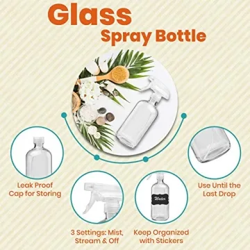 Clear Glass Spray Bottles - Eco-Friendly Cleaning & Aromatherapy