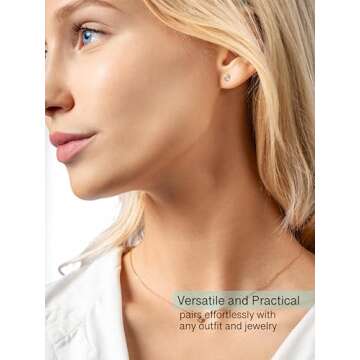 Altitude Boutique Cubic Zirconia Bezel Stud Earrings for Women | Single, Double, or Triple Cz Bezel Studs | 18K Gold or Silver Plated, Delicate, Hypoallergenic Minimalist Earrings