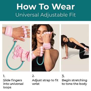 HOME GYM Exercise Gloves with Resistance Band for Workouts