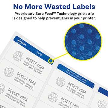 Avery High Visibility Printable Round Labels with Sure Feed, 1-2/3" Diameter, White, 600 Customizable Blank Labels (5293)
