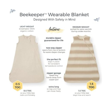 Burt's Bees Baby Beekeeper Infant Wearable Blanket - Organic Cotton, Unisex Swaddle Sack
