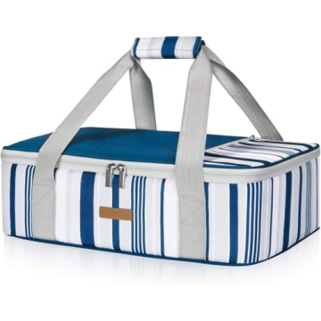 LUNCIA Insulated Casserole Carrier for Hot or Cold Food, Lasagna Lugger Tote for Potluck Parties/Pic...